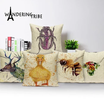 

Square colorful Home Decorative soft seat car cotton Cushion Covers linen leaves vintage owls suit cushion animal pillow cushion