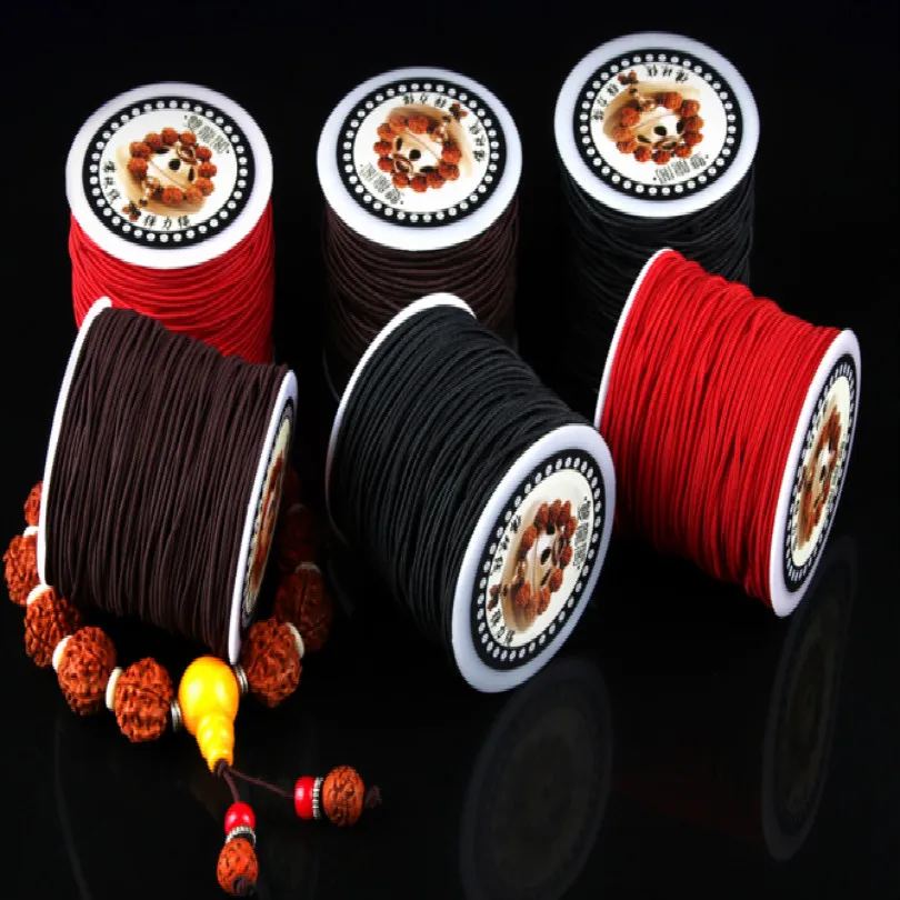 

L 20M diameter 0.8MM 1MM 1.2MM 1.5MM wear-resisting rubber rope stretch rope macrame rope red black coffee free shipping