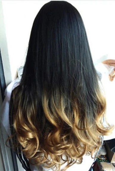 Gratis Pengiriman Wig Jatuh Setengah Wig Klip Di Rambut Bergelombang Piece Ombre Hitam Pirang Clip On Light Fixture Wig Hairclip Interface Aliexpress