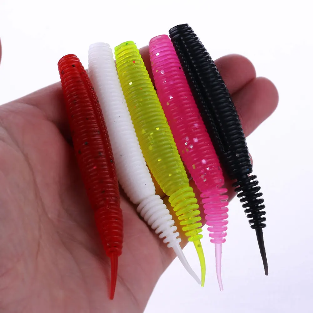 

5pcs 100mm Soft Bait Fishing Lure Worm Grubs 7g Aritificial Wobblers Swim Silicone Bass Fishing Jerkbait Tackle