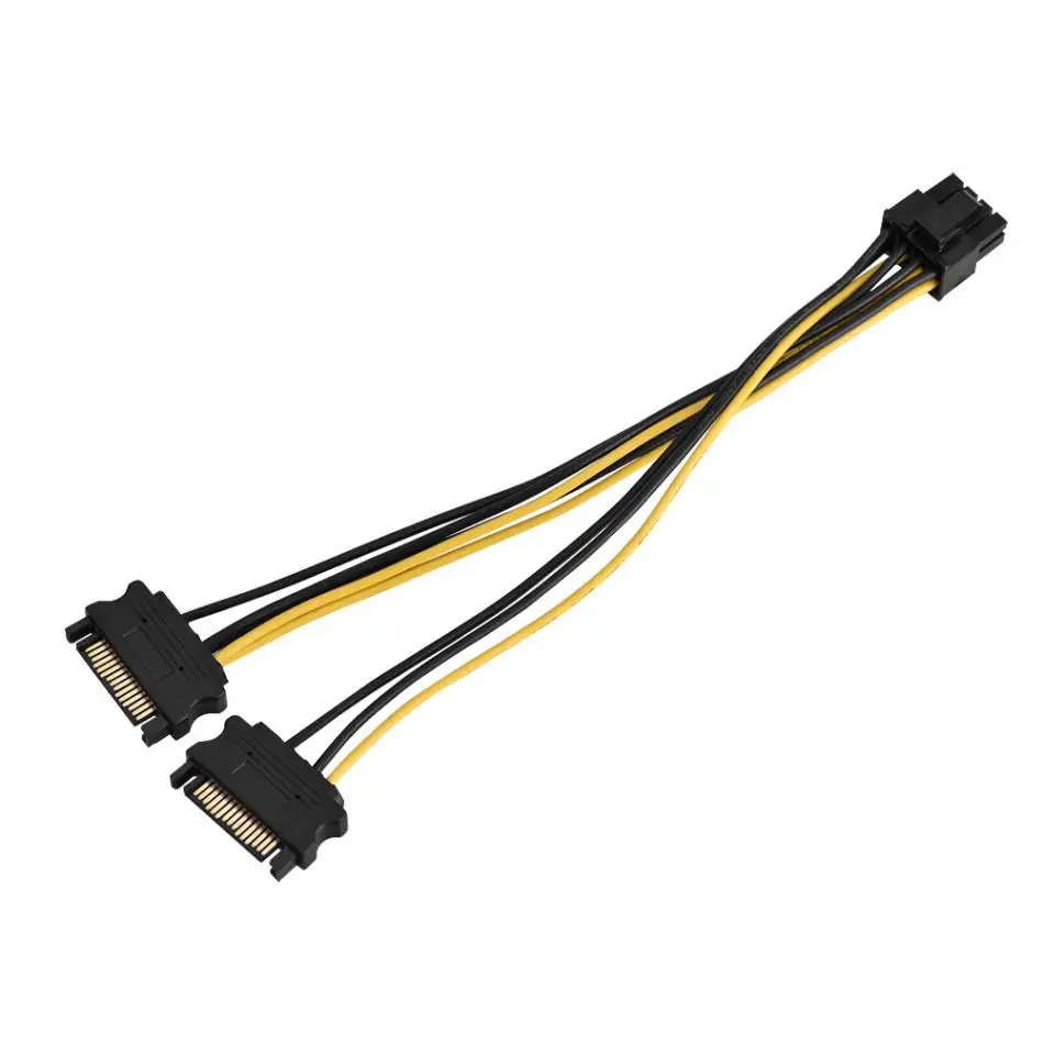 20 см/40 см двойной/одиночный 15 Pin SATA штекер 8 женский источник питания для майнинга