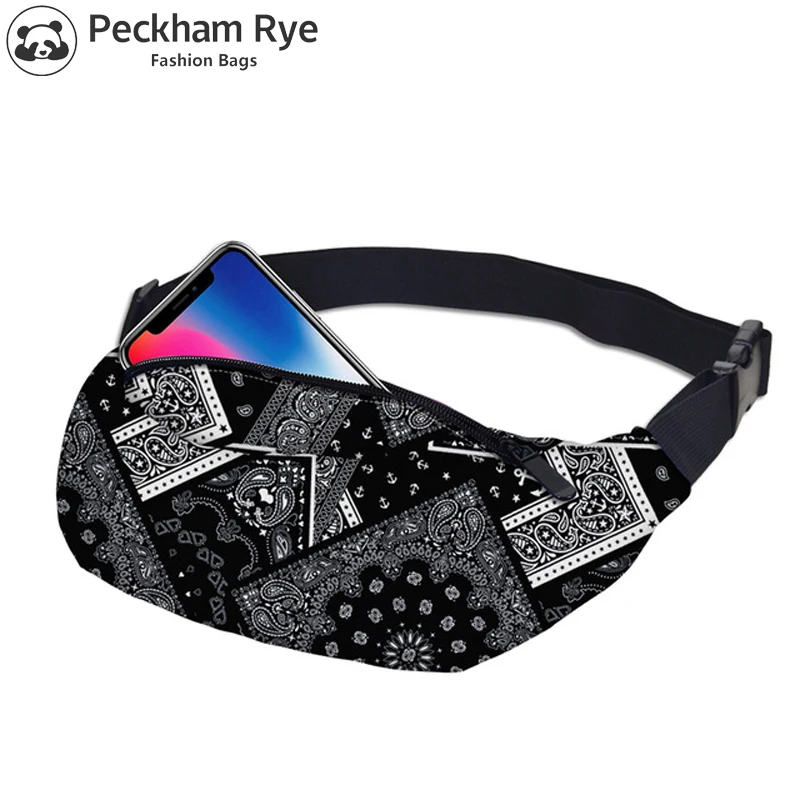 

15 colors 3D printed black Waist Bag Women's Waist Pack Bum Hip Belt Bag Women Fanny Pack Belly Heuptas Femme Portable Belly Bag