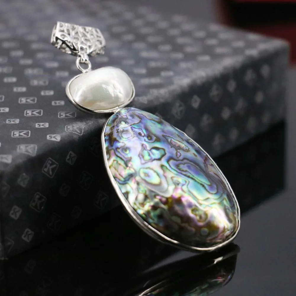 

WUBIANLU New 28 Styles Marine Natural Color Shell Abalone Shell White Pearl Pendant DIY Necklace For Female Fashion Wholesale