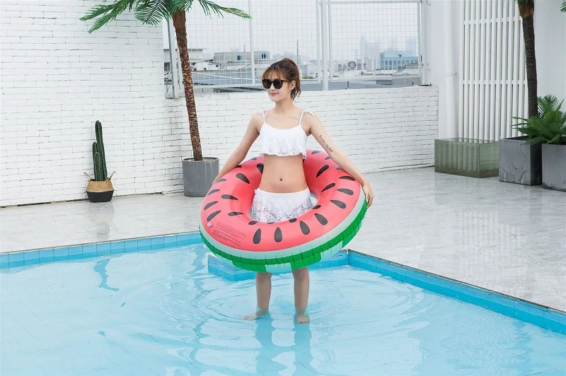 Rooxin 150cm Adult Swimming Ring Strawberry Women Inflatable Swimming Circle Boat Float Pool Summer Water Party Toys