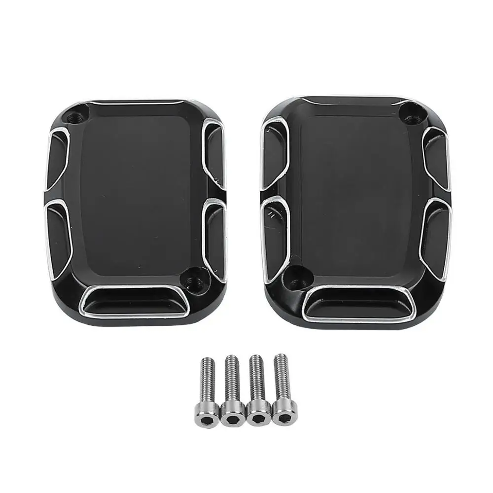 

Motorcycle Pair Brake Master Cylinder Covers For Harley Electra Glide Road King FLH FLHR 2008-2017 V-Rod Muscle 09-17