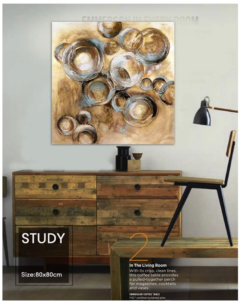 

Brown circle modern decoration hand painted oil painting Cheap canvas art quadros tableau decoration murale