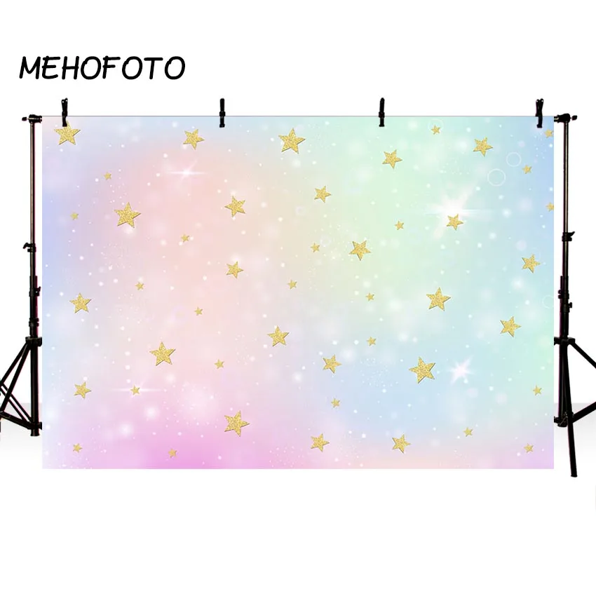 Фон для фотосъемки MEHOFOTO с золотой звездой цветной баннер дня рождения украшение