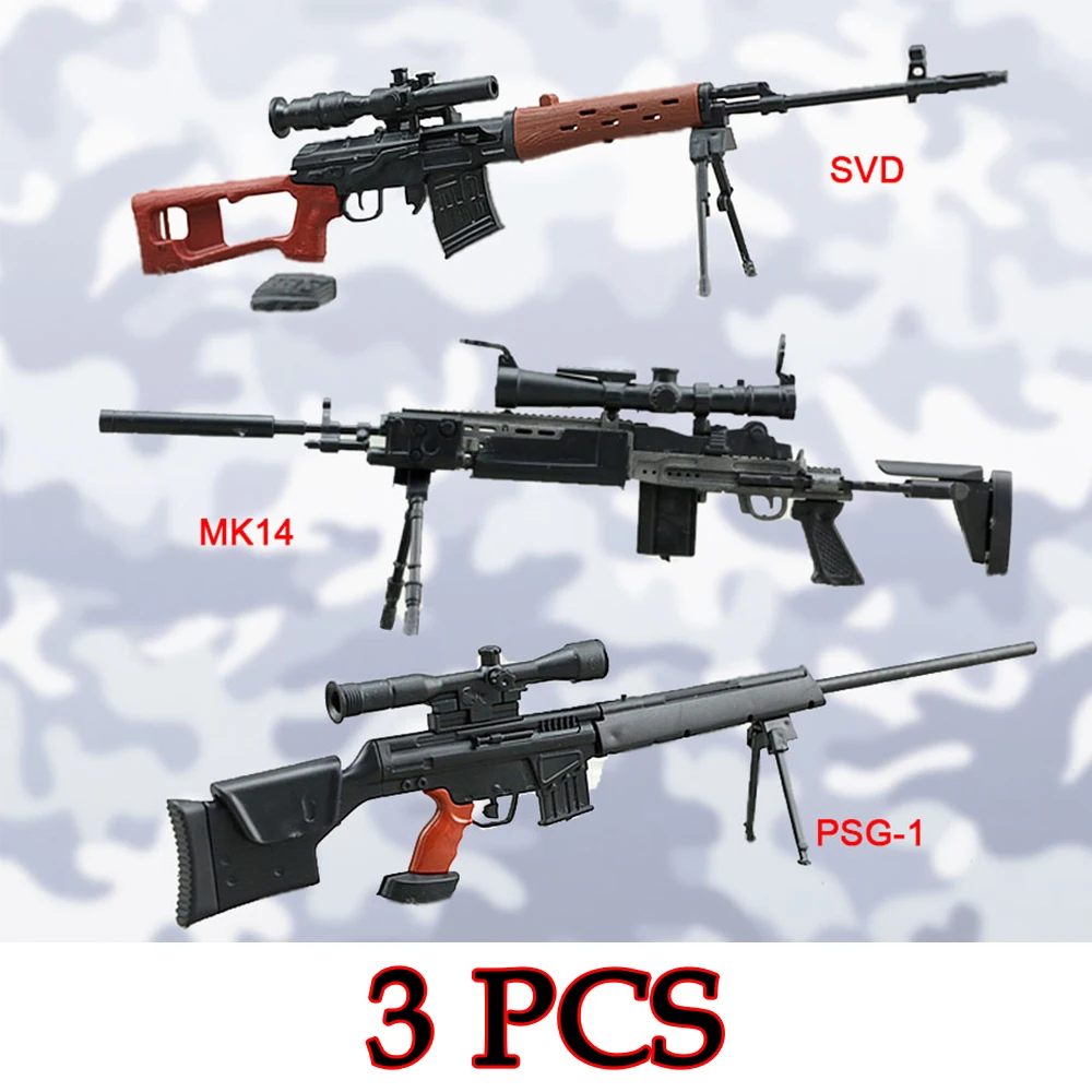 3 шт./компл. 1/6 масштаб MK14 MODO PSG 1 SVD снайперская винтовка оружейный пистолет 12
