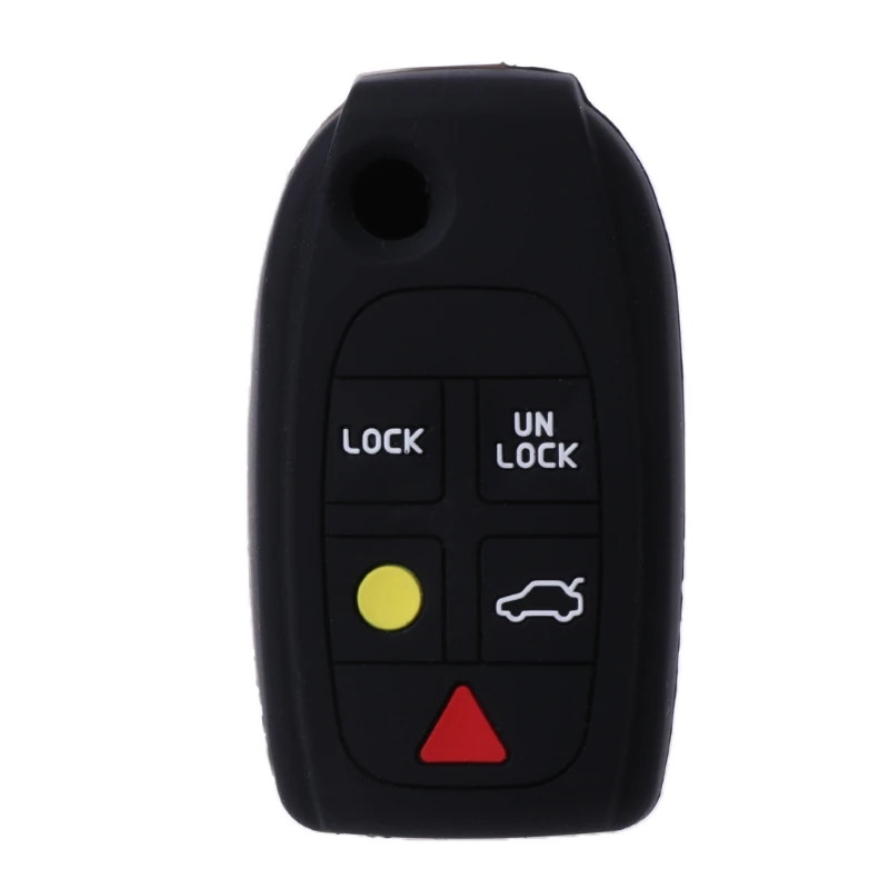 

5 Buttons Silicone Car Key Fob Cover Case For Volvo S60 V70 XC70 XC90 S80 D05