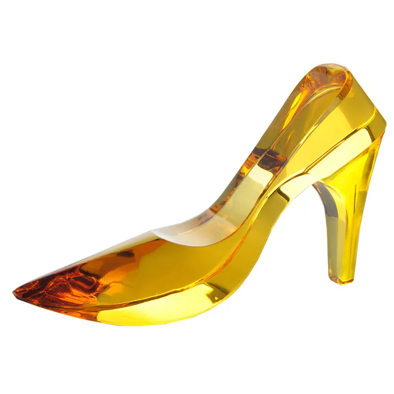 

H&D Free Shipping Yellow Beautiful Crystal Crafts Shoes Design Best Gift Feng Shui Home Decoration