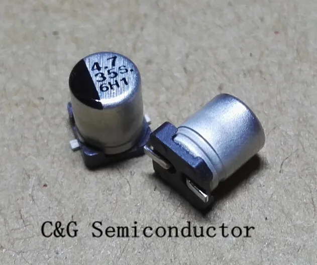 

100pcs 35V 4.7UF 4*5.4mm SMD CHIP Aluminum electrolytic capacitors
