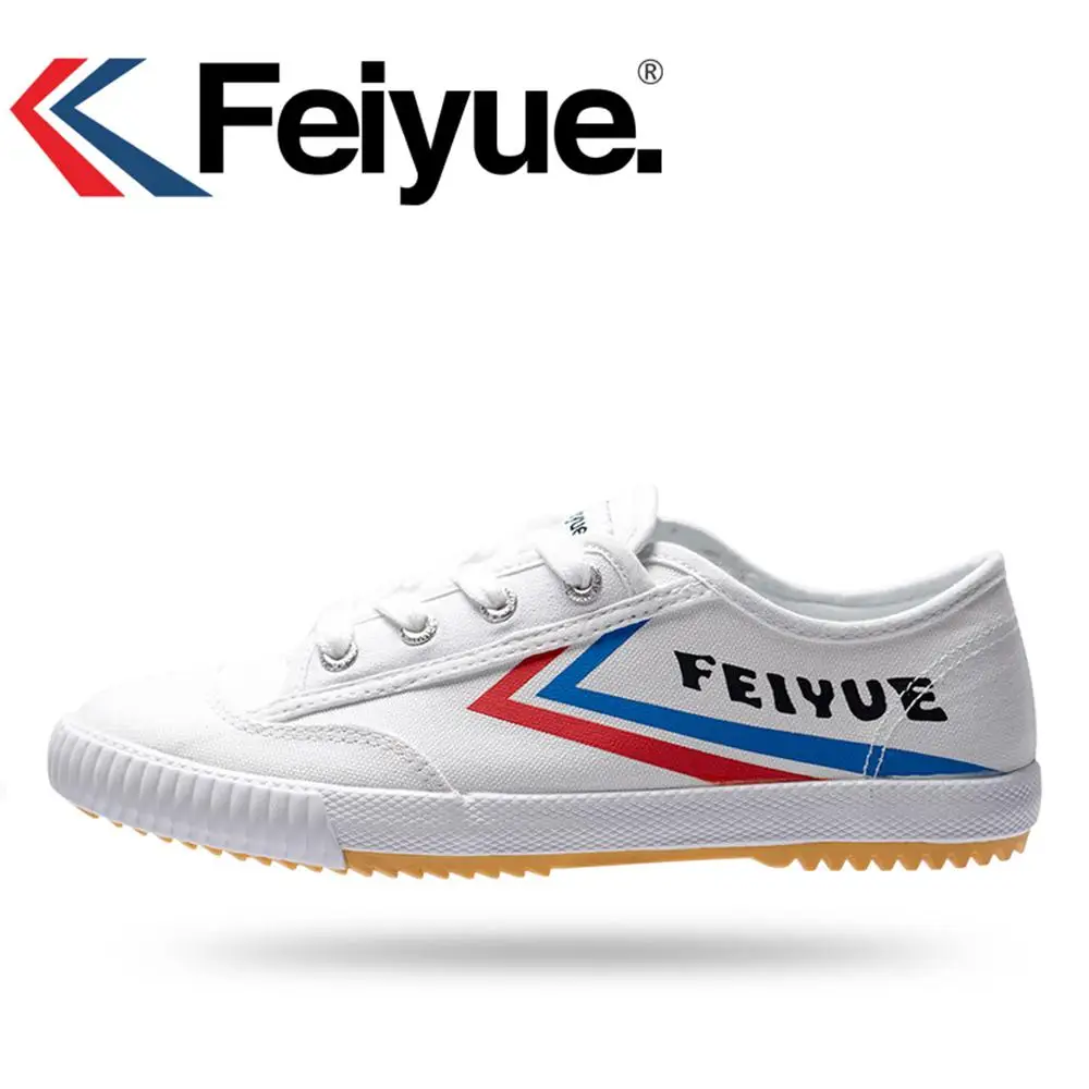 Feiyue/Классическая обувь для боевых искусств, нескользящая, дышащая, обернутая, для мужчин и женщин, парусиновая обувь для кунг-фу - Цвет: white blue red