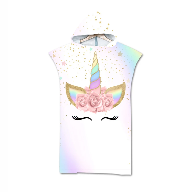unicorn hooded beach towel