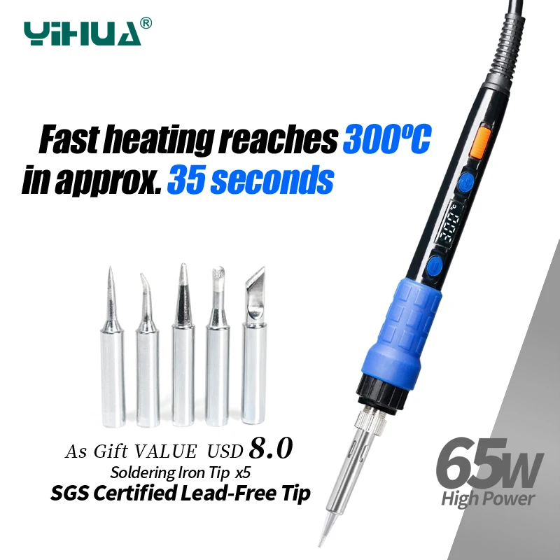 YIHUA 928D ESD Thermostatic Soldering Iron With Button Temperature Adjustable Digital Soldering Iron 220V 110V For Soldering YIHUA 928D ESD Thermostatic Soldering Iron With Button Temperature Adjustable Digital Soldering Iron 220V 110V For Soldering
