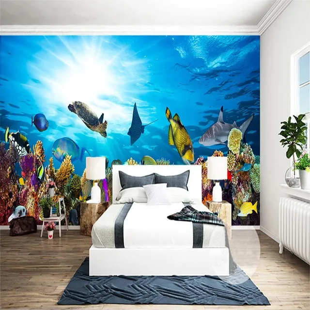 Us 7 73 11 Off Custom Canvas Art Tiger Poster Tiger Animal Aquarium Fish Tank Shark Wall Leopard Lion Paintting Wallpaper Mural Bedroom Decor In