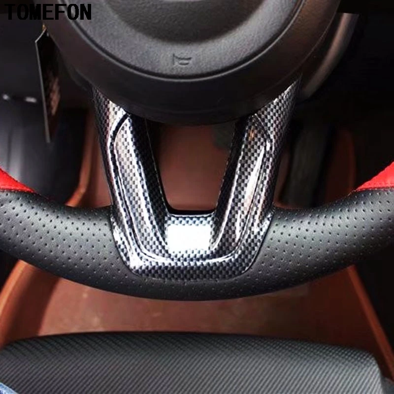 TOMEFON Новый! Аксессуары для салона руля из углеродного волокна MAZDA 3 6 CX 5 CX9 2017 2018