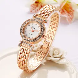 LVPAI модный бренд Для женщин часы из розового золота Для женщин модные роскошные часы алмаз сплава леди кварцевые наручные часы платье часы