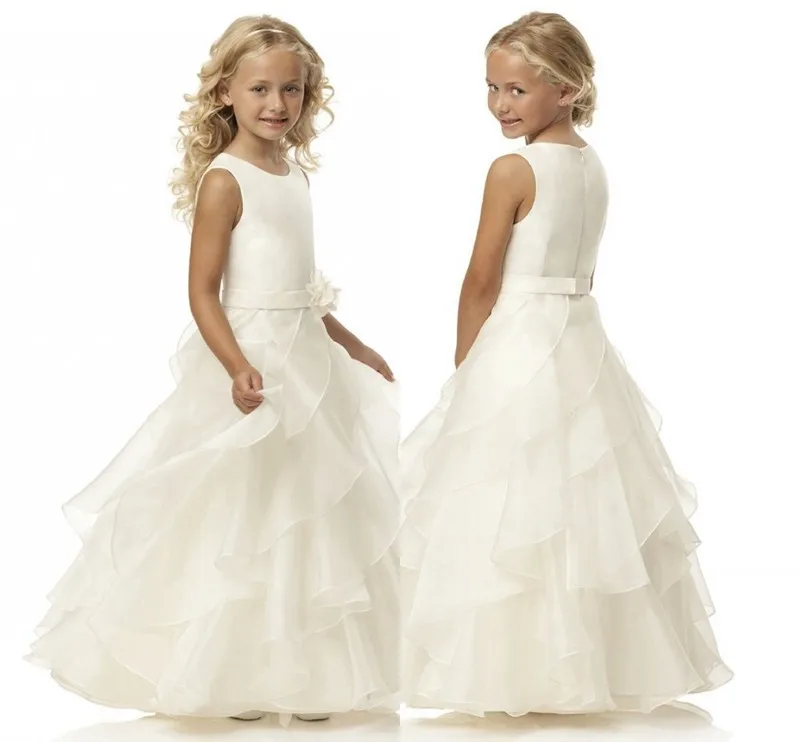 Top-White-Communion-Dress-With-Scoop-Tank-Sleeveless-Ball-Gown-Floor-Length-Tiered-Flowers-Organza-Flower