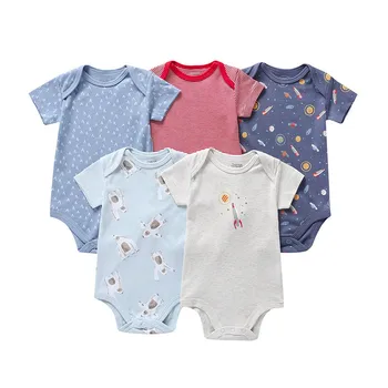 

5pc Infant Newborn Baby Girl Boy Bear Rocket Stripe Romper Sunsuit vetement enfant fille #4j10