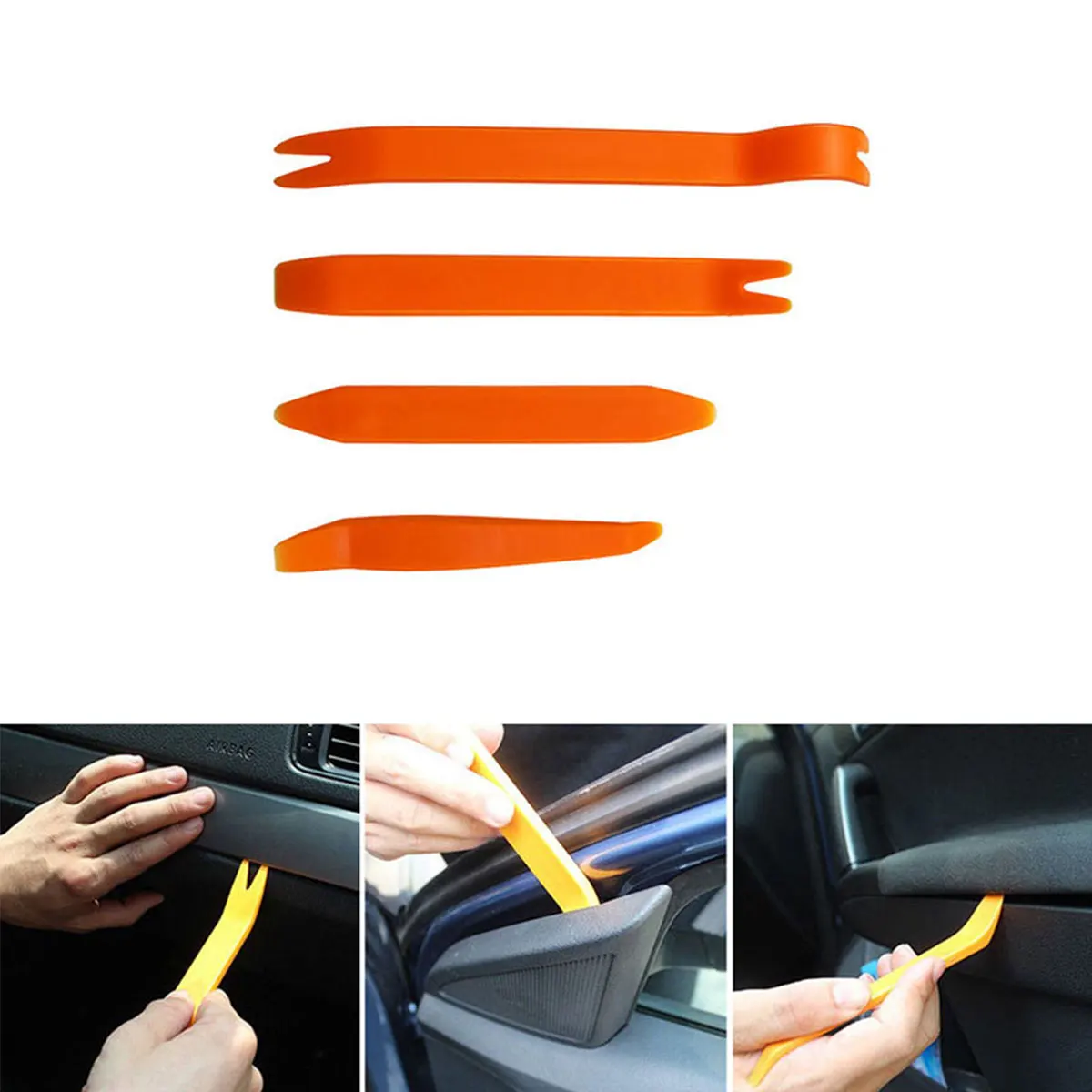 

4pcs/set Audio Removal Installer Pry Tool Disassembly Plastic Pry Tool Auto Car Radio Panel Door Clip Trim Dash Hand Repair Tool