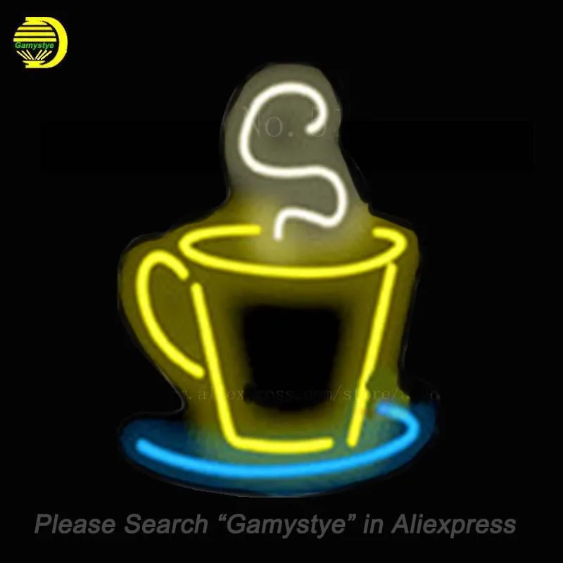 Contoured Coffee Neon sign Glass Tubes Light Bar Beer Club Custom Neon