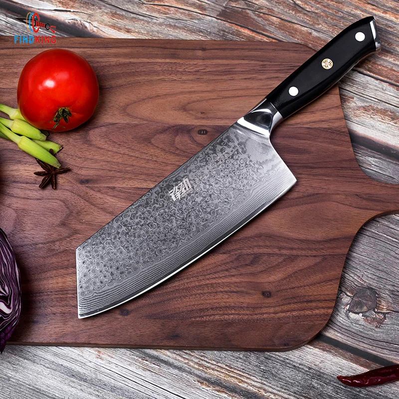  FINDKING G10 handle damascus knife 7 inch Professional butcher knife 67 layers damascus steel kitch - 32871727913