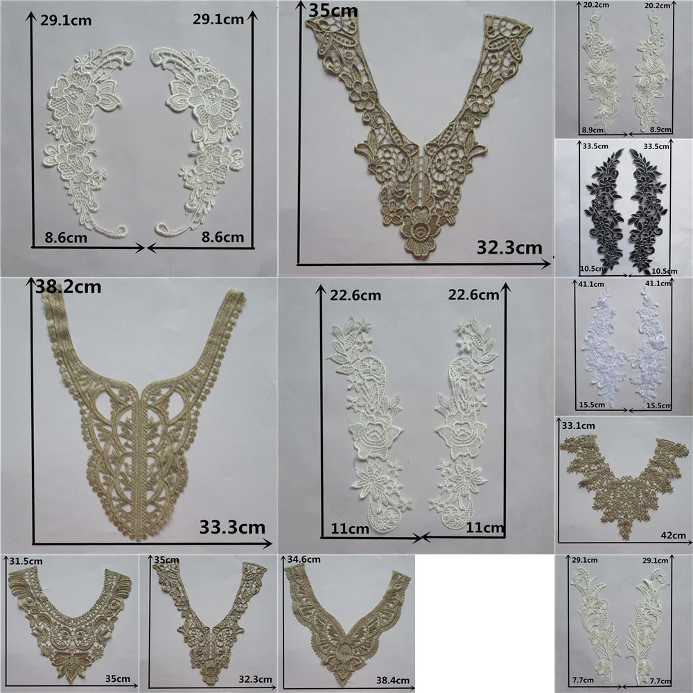 

Fashion Multiple Select Embrooidery Applique Lace Collar Sewing Fabric DIY Clothing Accessories Supplies 1pcs sell YL196-YL243