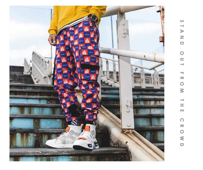 Purple Skateboard Color Pants Men Cotton Camo Hip Hop Fashion Cargo Pants  (30)
