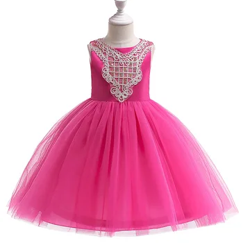 

2019 Kids Tulle Sequins Gown Birthday Princess Party Dress for Girls Lace Bridesmaid Wedding Elegant Dresses Kids Clothes BW031