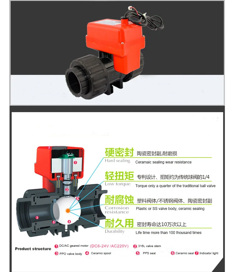 Микро моторизованный шаровой клапан 6 в/12 В/24 В постоянного тока щелочестойкий вкл/выкл 12,5 сек ПВХ пластиковый Электрический клапан G резьбовое соединение