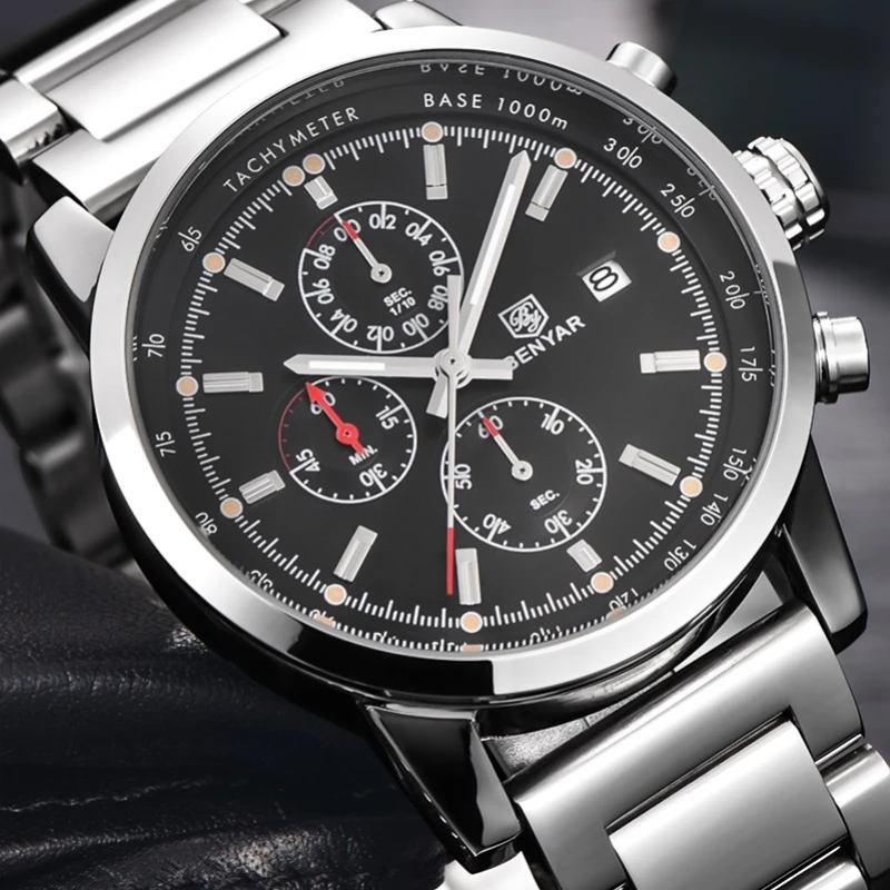 Reloj Hombre 2016 BENYAR New Chronograph Steel Watch Men Luxury Brand Famous Wrist Watch For Man Clock Male Quartz-watch Relojes Reloj Hombre 2016 BENYAR New Chronograph Steel Watch Men Luxury Brand Famous Wrist Watch For Man Clock Male Quartz-watch Relojes