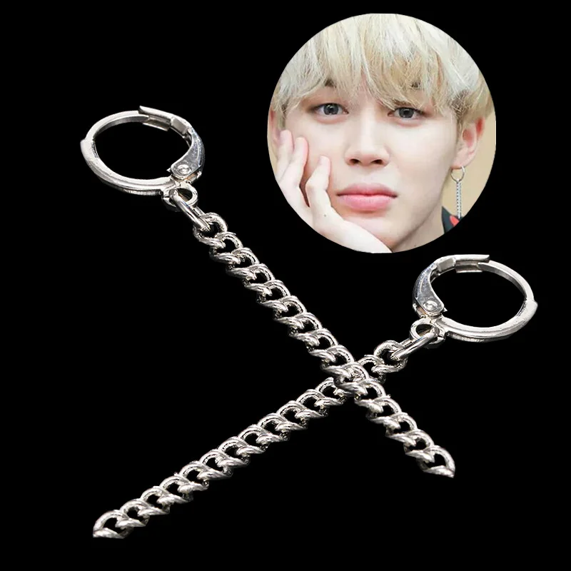 1 шт kpop поклонников в стиле панк с бахромой мужские серьги Для женщин Корея
