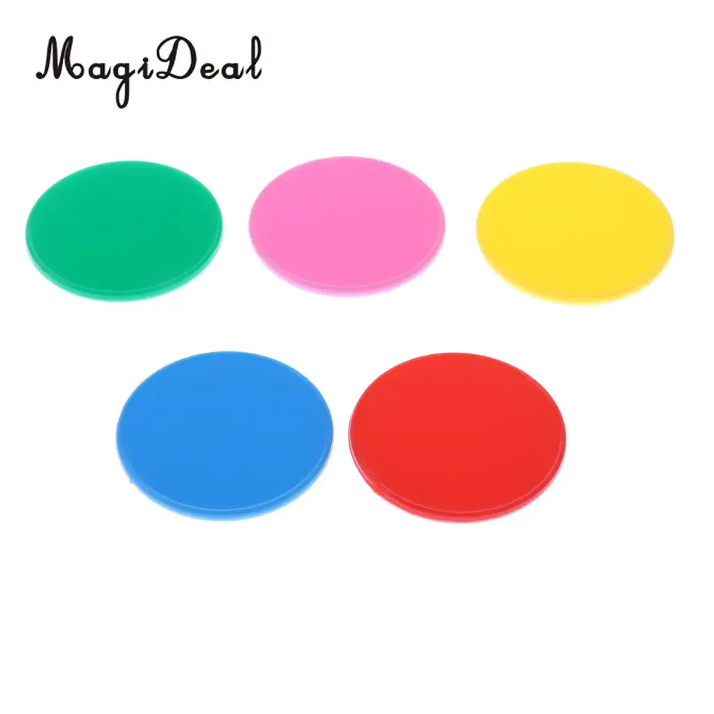 50Pcs Maths Counters - Coloured Round (32mm) Kids Toddler Educational Number Arithmetic Sorting Counting Game Teaching Aids Toy
