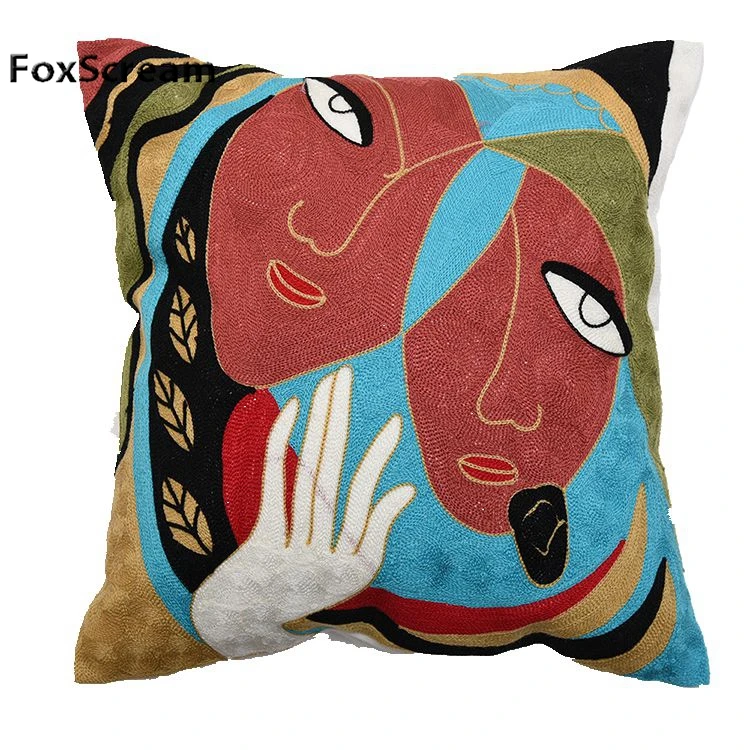 Picasso Abstract Cushion Covers Pillow Cases Embroidered Cotton Cover Case Decor 