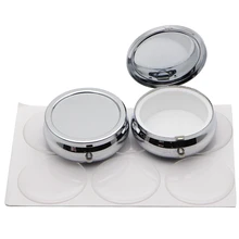 Металлический Контейнер для таблеток DIY контейнер для хранения медикаментов серебро-1 отсек с Эпоксидной Наклейкой