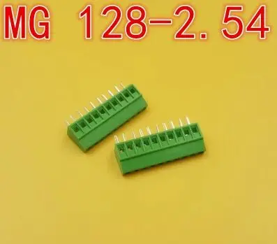 Клеммы PCB винтового типа MG128L/KF128-2P 3P 4P 5P 6P 7P 8P 9P 10P клеммные расстояния по ряд 2 54 мм