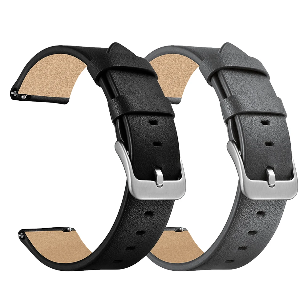 Ремешок для Samsung Galaxy Watch 46 мм S3 универсальный кожаный браслет Huawei watch gt Huami Amazfit 2 2S 22