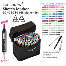 TOUCHNEW 80 Markers Artist Dual Head Art Sketch Markers Set For Manga Marker School Drawing Marker Pen Design Supplies for Kids 72 100colors double head artist sketch watercolor brush pen set for comics drawing design paints art marker school supplies