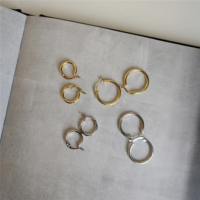 Шикарные Серебряные Золотые круглые серьги-кольца для женщин из натуральной 925 пробы серебряные серьги-гвоздики для мужчин и женщин пара серег