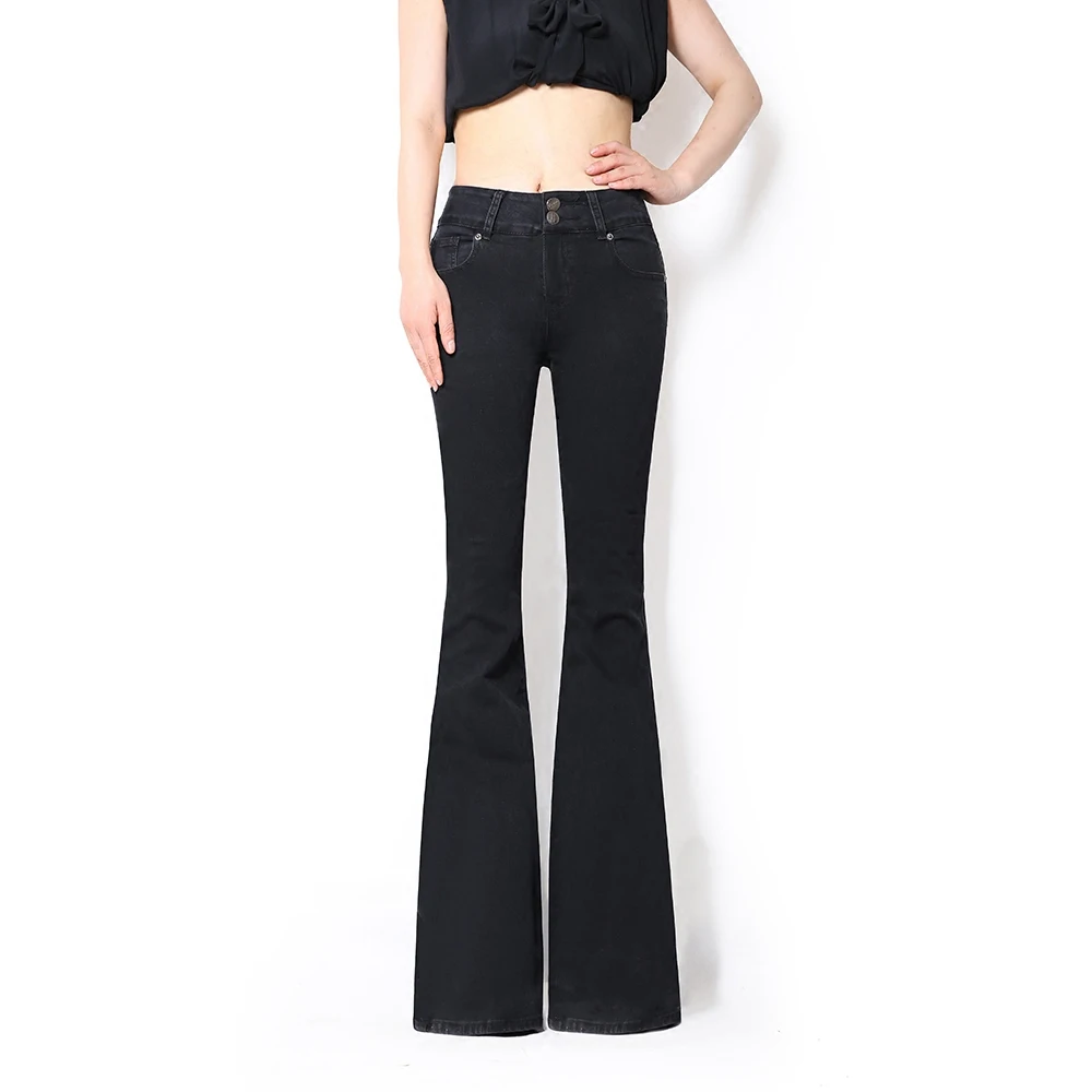 Модные женские супер вспышка джинсы весна лето женские узкие расклешенные джинсы брюки женские черные Русалка широкие джинсы большой размер