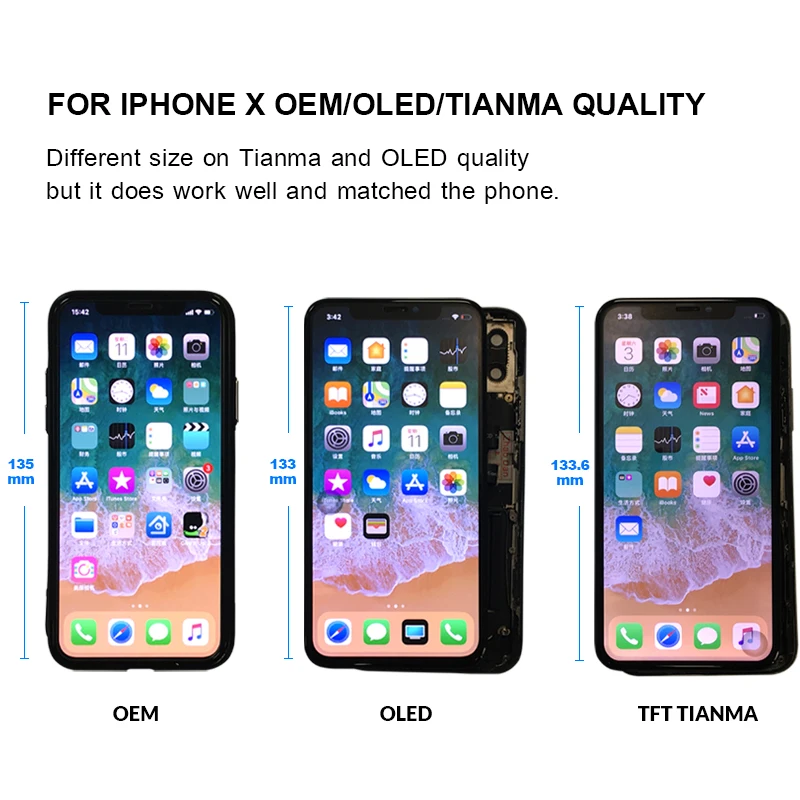 1 шт. AAA/Tianma/AMOLED/OEM качество для iPhone X/XS MAX/XR ЖК дисплей сенсорный экран сборка Замена