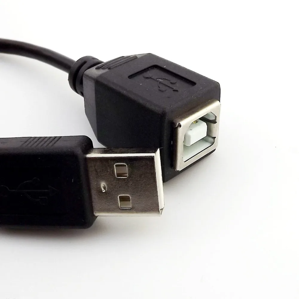 20x USB 2,0 A штекер к usb type B Женский Разъем для сканера принтера расширение конвертер Кабель-адаптер шнур черный 15 см