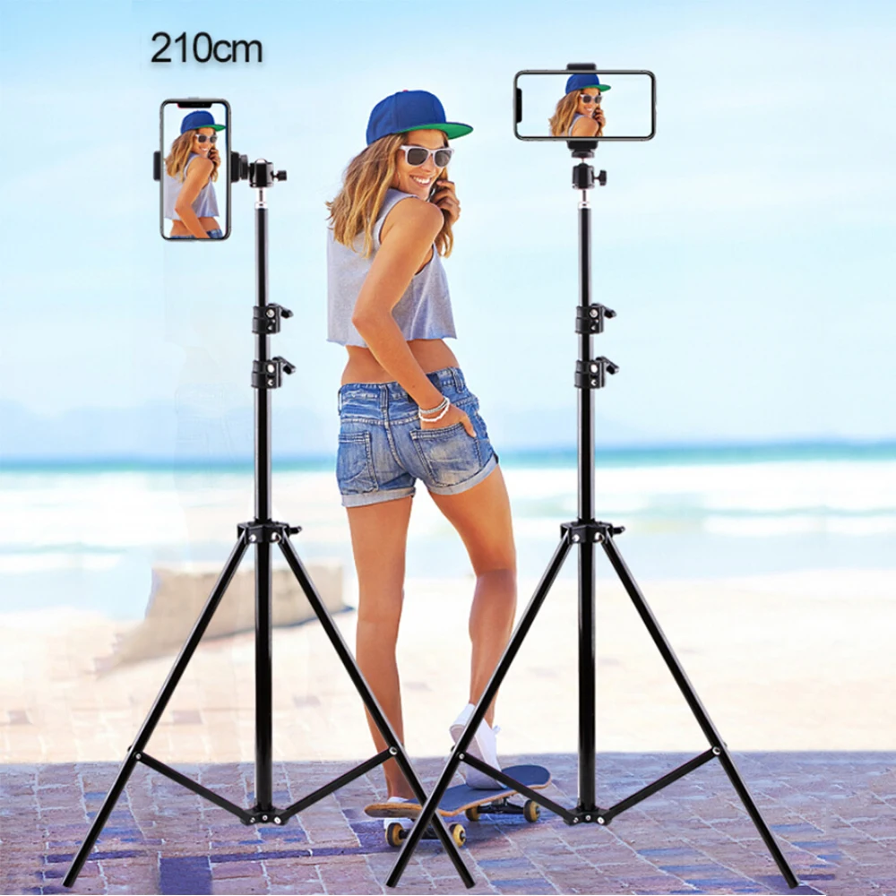 

LED Selfie Light Studio Support Floor Bracket Mobile Phone Tripod Holder Photography Tripod for Taking Photo