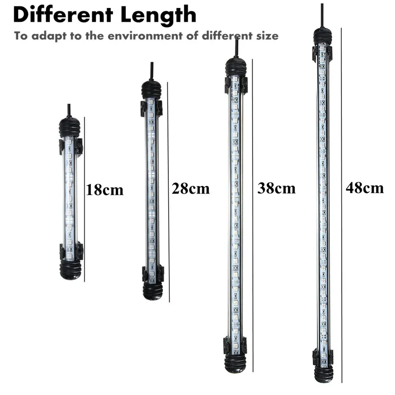 

US/EU/UK/AU Plug AC110-240V 18/28/38/48cm Waterproof IP68 Submersible Aquarium LED 5050 SMD Light Fish Tank Bar Strip Light Lamp