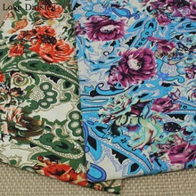 Хлопок/лен текстиль этенический синие зеленые с пейсли оранжевый фиолетовый большой цветок ткани для скатерти шторы одежда платье ручной работы