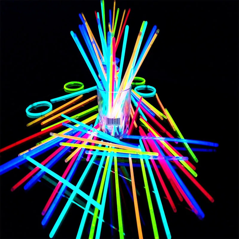 

100pcs 8inch Mix Color Glow Stick Safe Light Stick Necklace Bracelets Fluorescent for Event Festive Party Supplies Concert Decor
