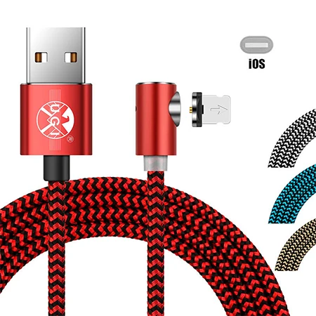 1~ 3 м Магнитный Micro USB C 3 в 1 360 Круглый L дизайн светодиодный 2.4A быстрое зарядное устройство кабель для samsung Galaxy S9/S8/Plus/Note 8 - Тип штекера: For Apple IOS