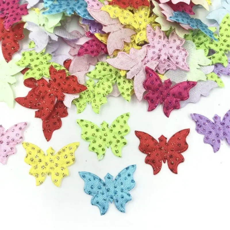 

DIY 400pcs Mix Colors Glitter Sequinsbutterfly Felt Appliques crafts Sewing 24mm