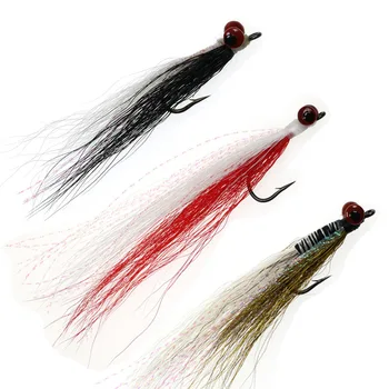 

4pcs #4 Lead Head Clouser Deep Minnow 9Colors Fresh and saltwater baitfish imitation the Deceiver Seatrout flies