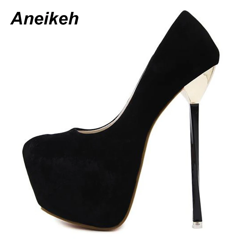

Aneikeh 2018 Spring/Autumn Women High Heel Shoes Platform Pumps Woman Thin High Heels Party Wedding Shoes Ladies Kitten Heels